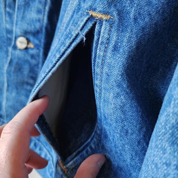 Vintage Carhartt Jean Jacket Mens Size XL Tall Denim Trucker Made In USA J12DST - Picture 6 of 10